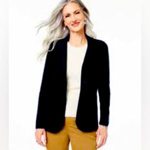 Charter Club cashmere sweater blazer, size L in navy blue